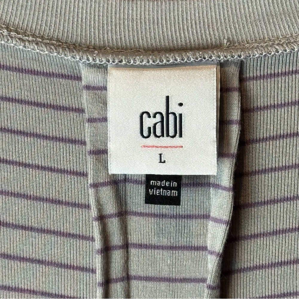 Cabi 4376 Plum Tee Pewter Stripe L - Picture 9 of 10